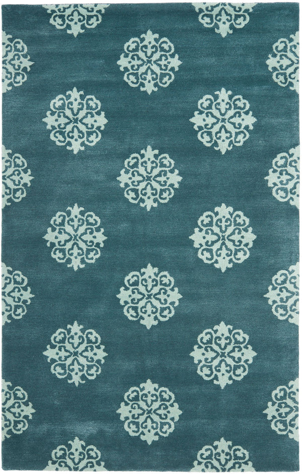Soho Soh424  Hand Tufted 100% Wool Pile Rug Blue