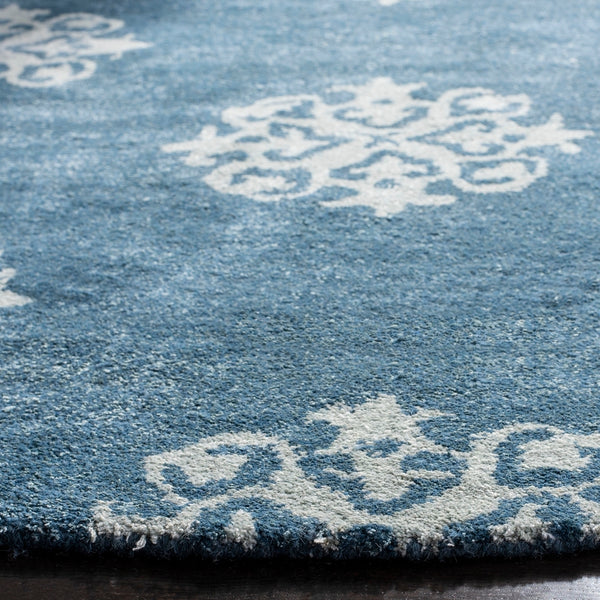 Soho Soh424  Hand Tufted 100% Wool Pile Rug Blue