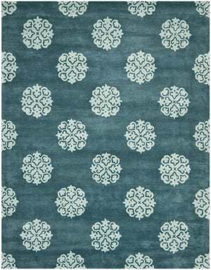 Soho Soh424  Hand Tufted 100% Wool Pile Rug Blue