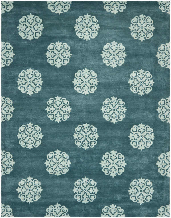 Soho Soh424  Hand Tufted 100% Wool Pile Rug Blue