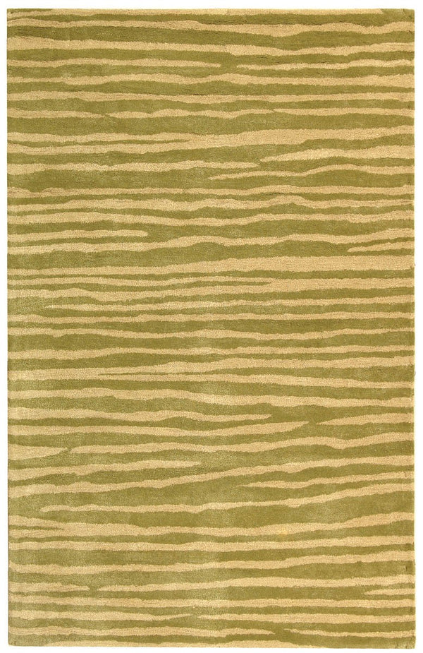 Soho Soh426  Hand Tufted 100% Wool Pile Rug Green / Ivory