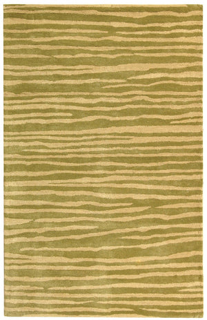 Soho Soh426  Hand Tufted 100% Wool Pile Rug Green / Ivory