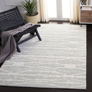 Soho 656 Contemporary Hand Tufted 60% Viscose, 40% Wool Rug Light Grey / Ivory