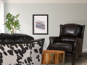 Porter Designs Wrangler Leather-look & Cow Pattern Transitional Accent Chair Brown 01-201-03-0555