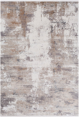 Solar SOR-2300 Modern Viscose, Acrylic Rug SOR2300-576 Taupe, Medium Gray, White 70% Viscose, 30% Acrylic 5' x 7'6"