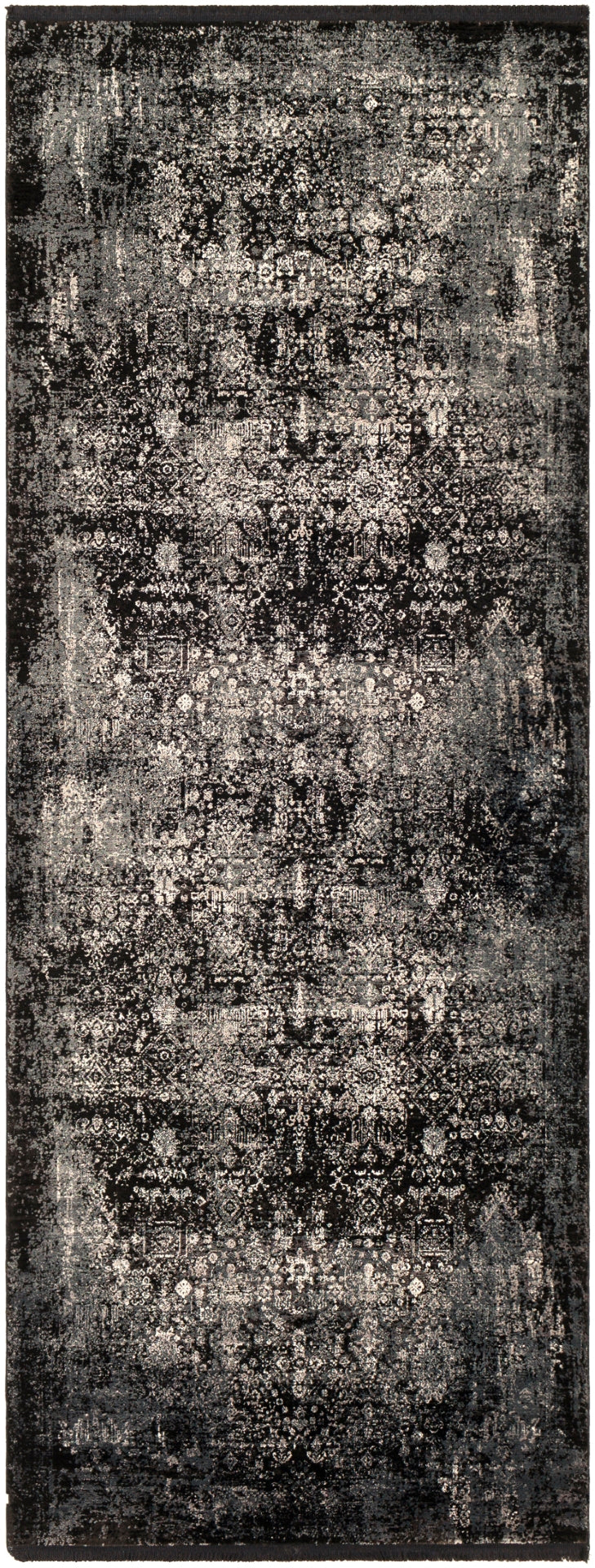 Solar SOR-2310 Traditional Viscose, Acrylic Rug SOR2310-9613 Black, Charcoal, Medium Gray, Light Gray 70% Viscose, 30% Acrylic 9'6" x 13'