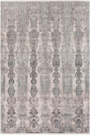 Solar SOR-2311 Modern Viscose, Acrylic Rug SOR2311-9613 Medium Gray, Light Gray, Ivory, Charcoal, Black 70% Viscose, 30% Acrylic 9'6" x 13'