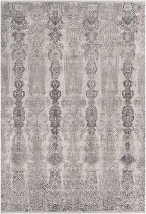 Solar SOR-2311 Modern Viscose, Acrylic Rug SOR2311-76112 Medium Gray, Light Gray, Ivory, Charcoal, Black 70% Viscose, 30% Acrylic 7'6" x 11'2"