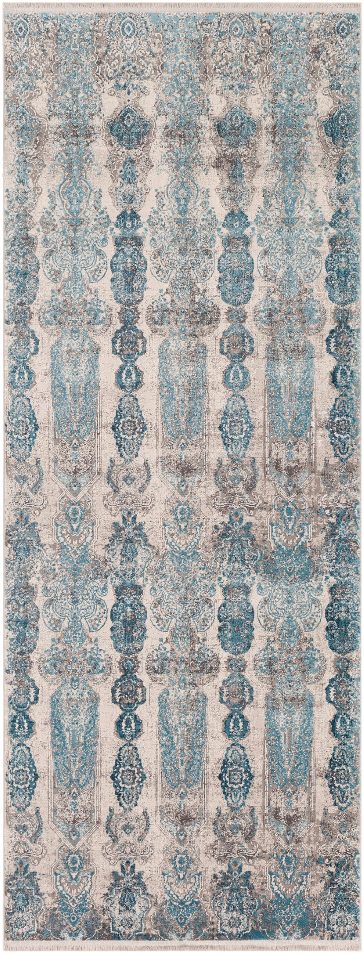 Solar SOR-2312 Modern Viscose, Acrylic Rug SOR2312-9613 Medium Gray, Aqua, Dark Blue, Light Gray, Ivory, Charcoal 70% Viscose, 30% Acrylic 9'6" x 13'