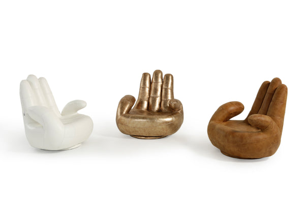 VIG Furniture Estro Salotti Sosia Modern Gold Italian Leather Hand Accent Chair VGNTSOSIA-GLD