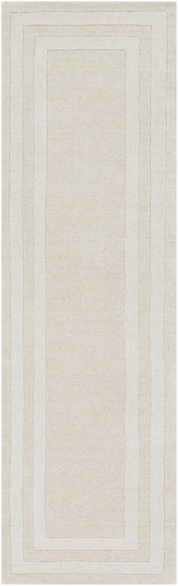 Sorrento SOT-2300 Modern Wool, Nylon Rug SOT2300-268 Ivory, Taupe 70% Wool, 30% Nylon 2'6" x 8'