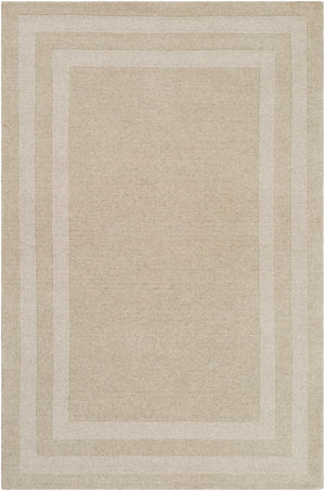 Sorrento SOT-2300 Modern Wool, Nylon Rug SOT2300-576 Ivory, Taupe 70% Wool, 30% Nylon 5' x 7'6"
