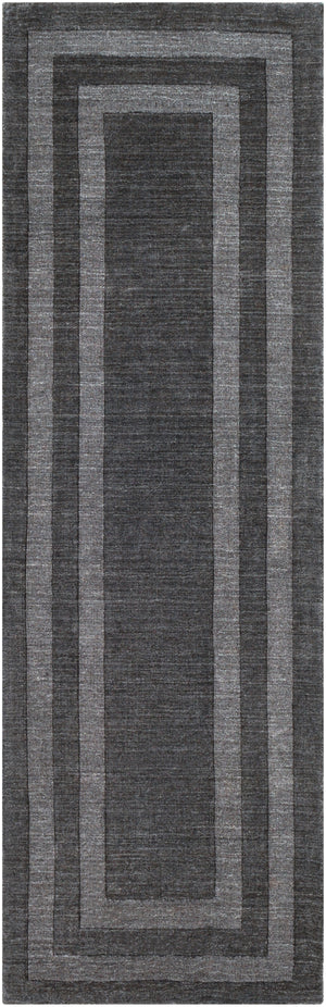 Sorrento SOT-2305 Modern Wool, Nylon Rug SOT2305-268 Charcoal 70% Wool, 30% Nylon 2'6" x 8'
