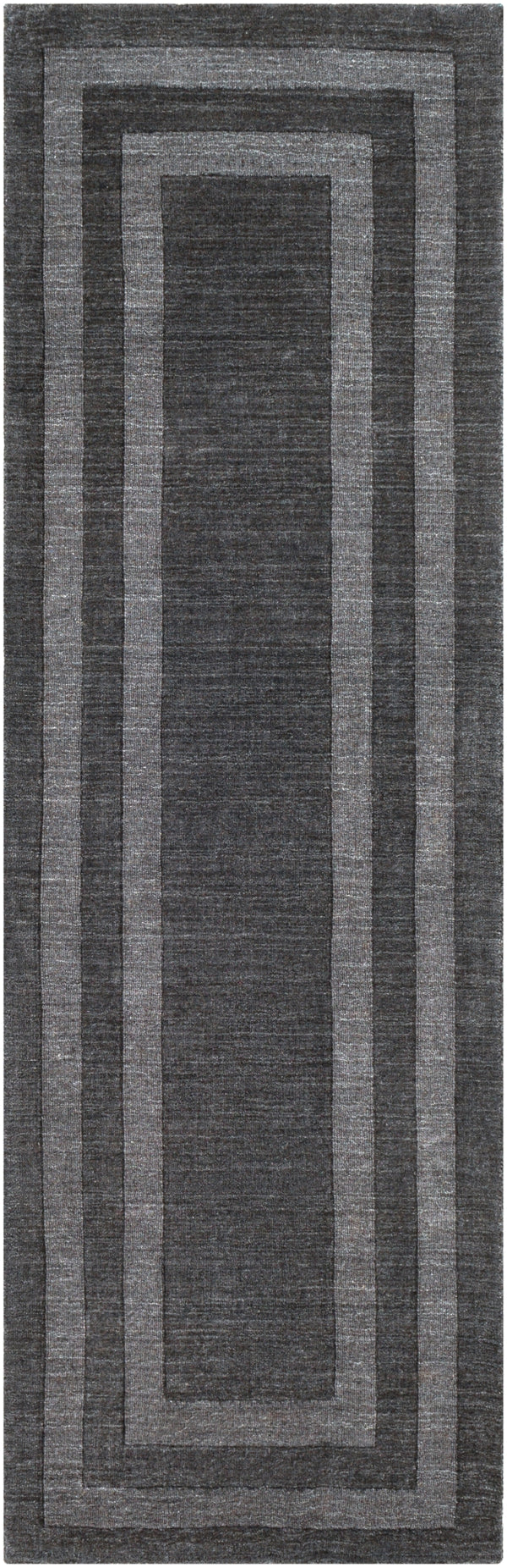 Sorrento SOT-2305 Modern Wool, Nylon Rug SOT2305-268 Charcoal 70% Wool, 30% Nylon 2'6" x 8'