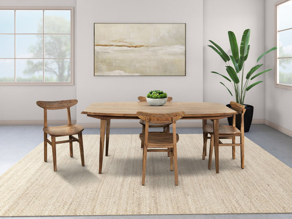 Porter Designs Fusion Solid Sheesham Wood Modern Dining Table Natural 07-117-01-6730