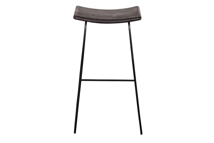 Porter Designs Yuki Solid Mango Wood Seat Contemporary Bar Stool Black 07-108-11-8654-1