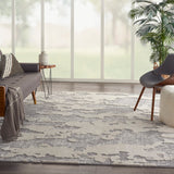 Nourison Textured Contemporary TEC01 Contemporary Machine Made Power-loomed Indoor Area Rug Ivory/Grey 7'10" x  9'10" 99446038425