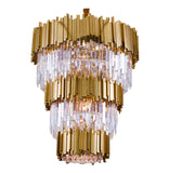 Bethel Gold Chandelier in Metal & Crystal