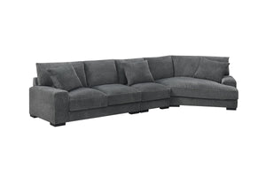 Porter Designs Big Chill Luxe Cord Microfiber Contemporary Sectional Gray 01-33C-32-4438-KIT