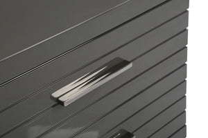 VIG Furniture Modrest Splendor - Grey High Gloss Slatted Nightstand VGVCN20256-GRY-NS