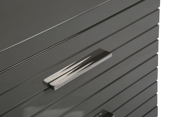 VIG Furniture Modrest Splendor - Grey High Gloss Slatted Nightstand VGVCN20256-GRY-NS