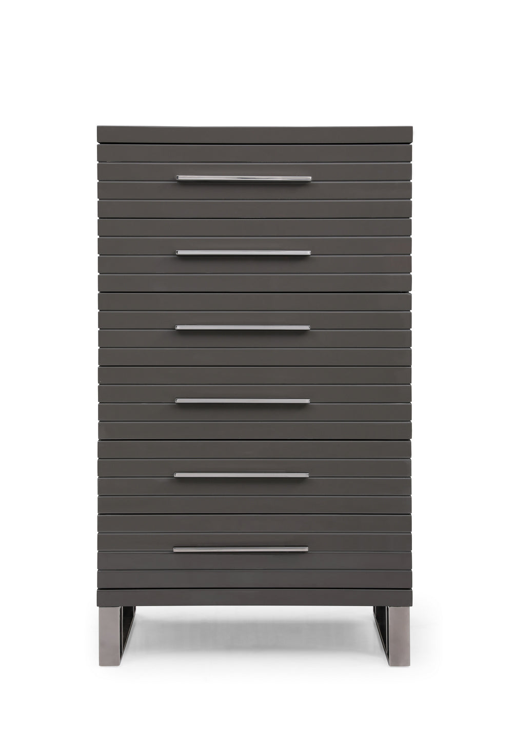 VIG Furniture Modrest Splendor - Grey High Gloss Slatted Chest VGVCJ20256-6H-GRY-CHEST