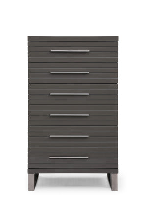 VIG Furniture Modrest Splendor - Grey High Gloss Slatted Chest VGVCJ20256-6H-GRY-CHEST