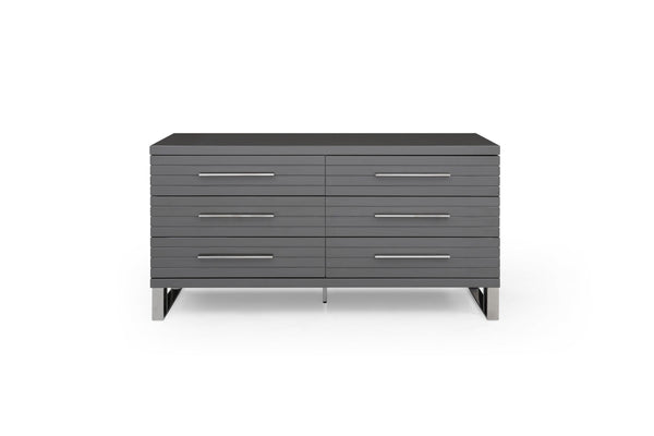 VIG Furniture Modrest Splendor - Grey High Gloss Slatted Dresser VGVCJ20256-D-GREY-DRS