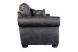 Porter Designs Elk River Leather-Look & Nail Head Transitional Sofa Gray 01-33C-01-9702A