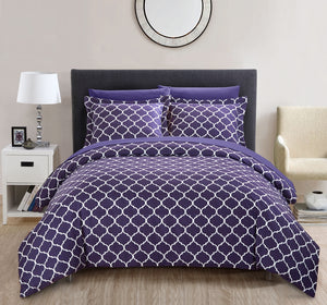 Brooklyn Plum Queen 3pc Duvet Set