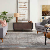 Nourison Rustic Textures RUS12 Painterly Machine Made Power-loomed Indoor Area Rug Grey/Multi 7'10" x 10'6" 99446799135