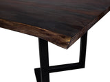 Porter Designs Manzanita Live Edge Solid Acacia Wood Natural Dining Table Gray 07-196-01-DT82MV-KIT