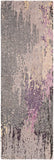 Serenade SRD-2006 Modern Viscose, NZ Wool Rug SRD2006-268 Dark Purple, Bright Purple, Denim, Taupe, Cream, Black 80% Viscose, 20% NZ Wool 2'6" x 8'