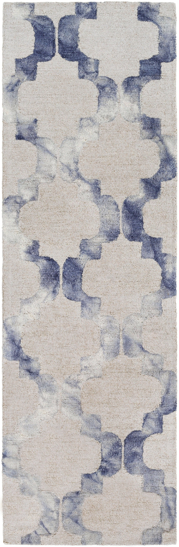 Serafina SRF-2005 Global Wool Rug SRF2005-268 Denim, Navy, Ivory 100% Wool 2'6" x 8'