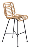 English Elm EE2994 Steel, Polyethylene Modern Commercial Grade Bar Chair Set - Set of 2 Natural, Black Steel, Polyethylene
