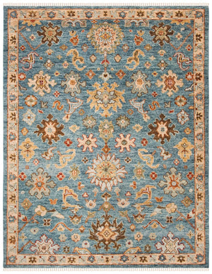Samarkand 113 Traditional Hand Knotted 100% Wool Pile Rug Blue