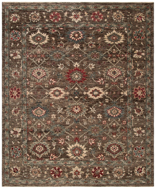 Samarkand 135 Traditional Hand Knotted 100% Wool Rug Brown / Taupe