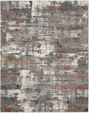 Nourison Ludlow LDW02 Contemporary Machine Made Power-loomed Indoor only Area Rug Grey/Multi 7'10" x 9'10" 99446783578