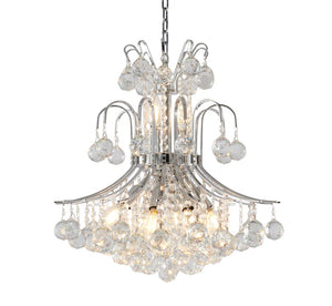 Bethel Chrome Chandelier in Metal & Crystal