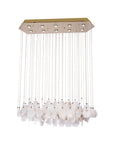 Bethel Gold Chandelier in Stainless Steel & Marble