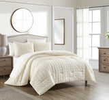 Jessa Beige Queen 3pc Comforter Set