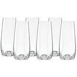 Tuscany Classics Stemless Flute Set - Buy 4 Get 6! Elegant, Break-Resistant, Dishwasher-Safe Glasses