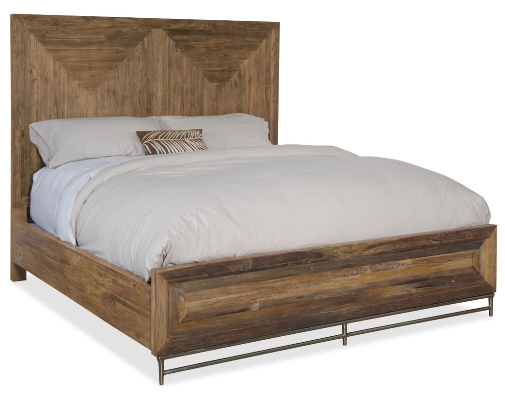 Hooker Furniture L'Usine Casual King Panel Bed in Reclaimed Wood and Metal 5950-90266-MWD