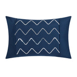 Daya Navy Queen 4pc Duvet Set