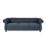 Parksley Tufted Chesterfield Fabric 3 Seater Sofa