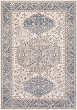 Seattle STA-2317 Traditional Polypropylene Rug STA2317-710102 Khaki, Denim, Medium Gray, White 100% Polypropylene 7'10" x 10'2"