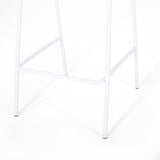 Baltimore Outdoor Modern Iron Barstool, Matte White Noble House