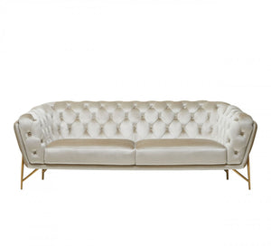 VIG Furniture Divani Casa Stella - Transitional Beige Velvet Sofa VGCA2020-BEIGE-S VGCA2020-BEIGE-S