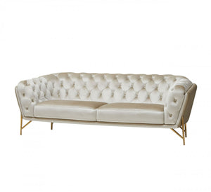 VIG Furniture Divani Casa Stella - Transitional Beige Velvet Sofa VGCA2020-BEIGE-S VGCA2020-BEIGE-S