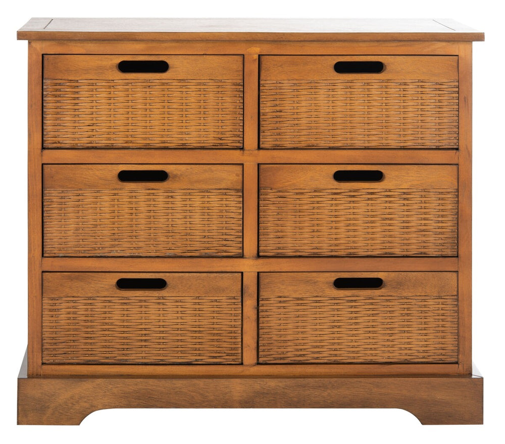 Landers 6 Drawer Storage Unit Honey Brown Wood STG5700C